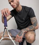 Men's onyx black solid activewear t-shirt