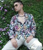 Men's ecoliva multicolour botanical cluster shirt