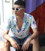 Men's ecoliva multicolour rhombus strokes shirt