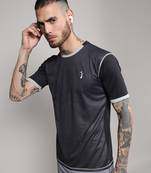 Men's charcoal grey geometric activewear t-shirt