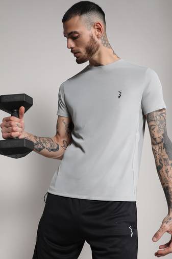Men's light grey basic activewear t-shirt