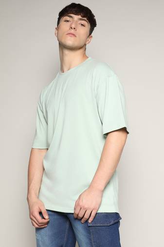 Men's tea green basic oversized t-shirt