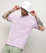 Men's pastel lilac oversized basic t-shirt