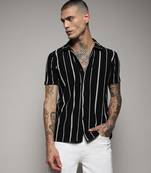 Men's black & white pencil striped shirt