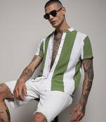 Men's striped button up cotton shirt