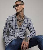 Men's grey graph check shirt