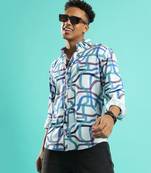 Campus sutra men's abstract print button up shirt