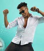 Campus sutra men's lilac contrast pinstriped shirt