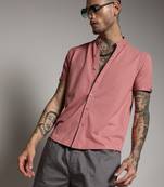 Campus sutra men's salmon pink basic shirt