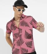 Men's brown contrast fern shirt