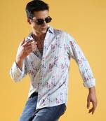 Men's multicolour abstract print regular fit shirt