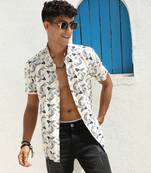 Men's fish print button up shirt