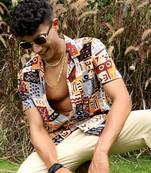 Men's multicolour aztec print shirt