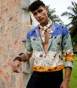 Men's multicolour face line shirt