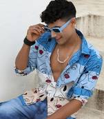 Men's multicolour face line shirt