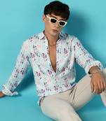 Men's multicolour abstract print regular fit shirt