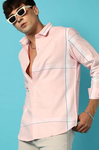 Men's pastel striped button up shirt