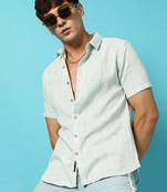 Men's chalk stripe button up shirt