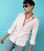 Men's textured striped button up shirt
