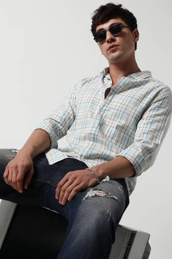 Campus sutra men's multicolour checkered regular fit casual shirt
