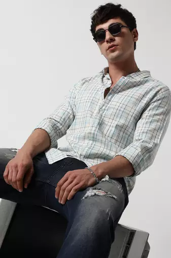Campus sutra men's multicolour checkered regular fit casual shirt