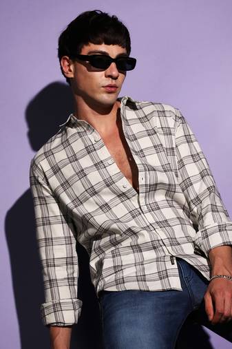 Campus sutra men's multicolour checkered regular fit casual shirt