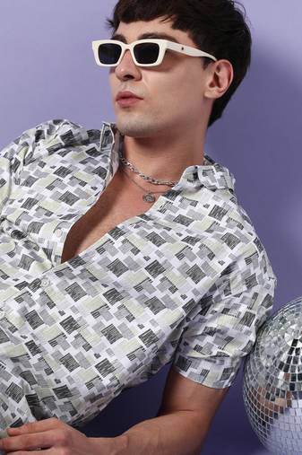 Campus sutra men's multicolour printed regular fit casual shirt