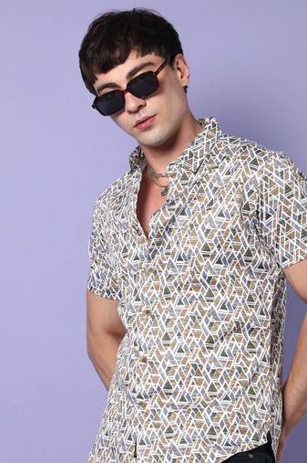 Campus sutra men's multicolour printed regular fit casual shirt