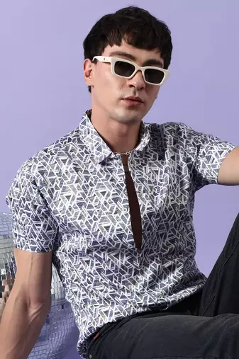 Campus sutra men's multicolour printed regular fit casual shirt