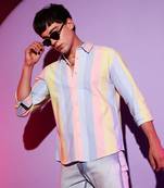 Campus sutra men's multicolour roman striped shirt
