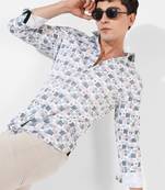 Campus sutra men's multicolour printed regular fit casual shirt