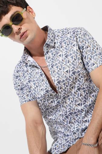 Campus sutra men's multicolour printed regular fit casual shirt