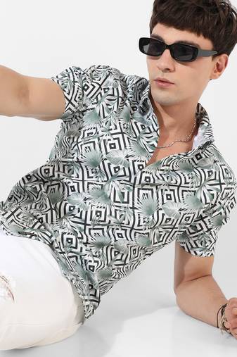 Campus sutra men's multicolour printed regular fit casual shirt