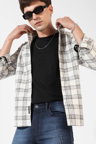 Campus sutra men's multicolour checkered regular fit casual shirt