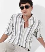 Men's multitrack striped button up shirt