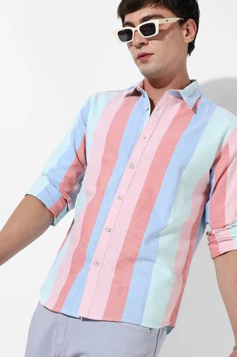 Men's multicolour roman striped shirt