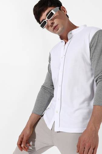 Men's colourblocked regular fit shirt
