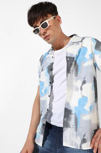 Men's multicolour tie-dye regular fit casual shirt