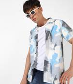 Men's multicolour tie-dye regular fit casual shirt