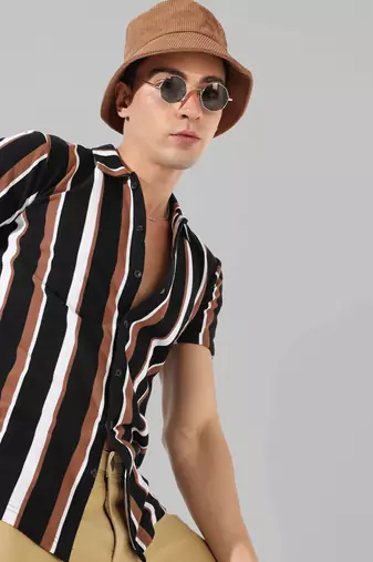 Men's multicolour striped casual shirt