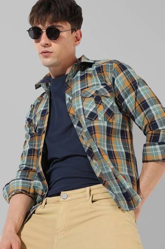 Men's multicolour checkered casual shirt