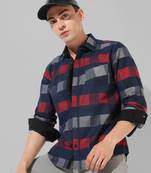 Men's multicolour checkered casual shirt