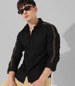 Men's solid black casual shirt