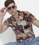 Men's multicolour aztec print shirt