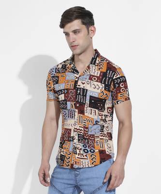 Men's multicolour aztec print shirt 2