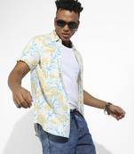 Men's multicolour floral strokes shirt