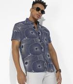 Men's mushroom print button up shirt