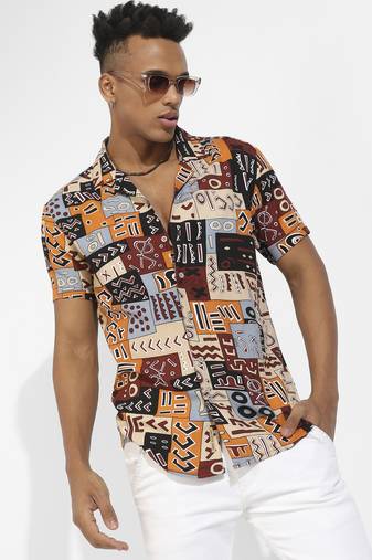 Men's multicolour aztec print shirt