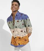 Men's multicolour face line shirt