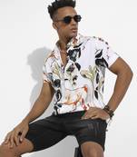 Men's brown & black foliage horse shirt